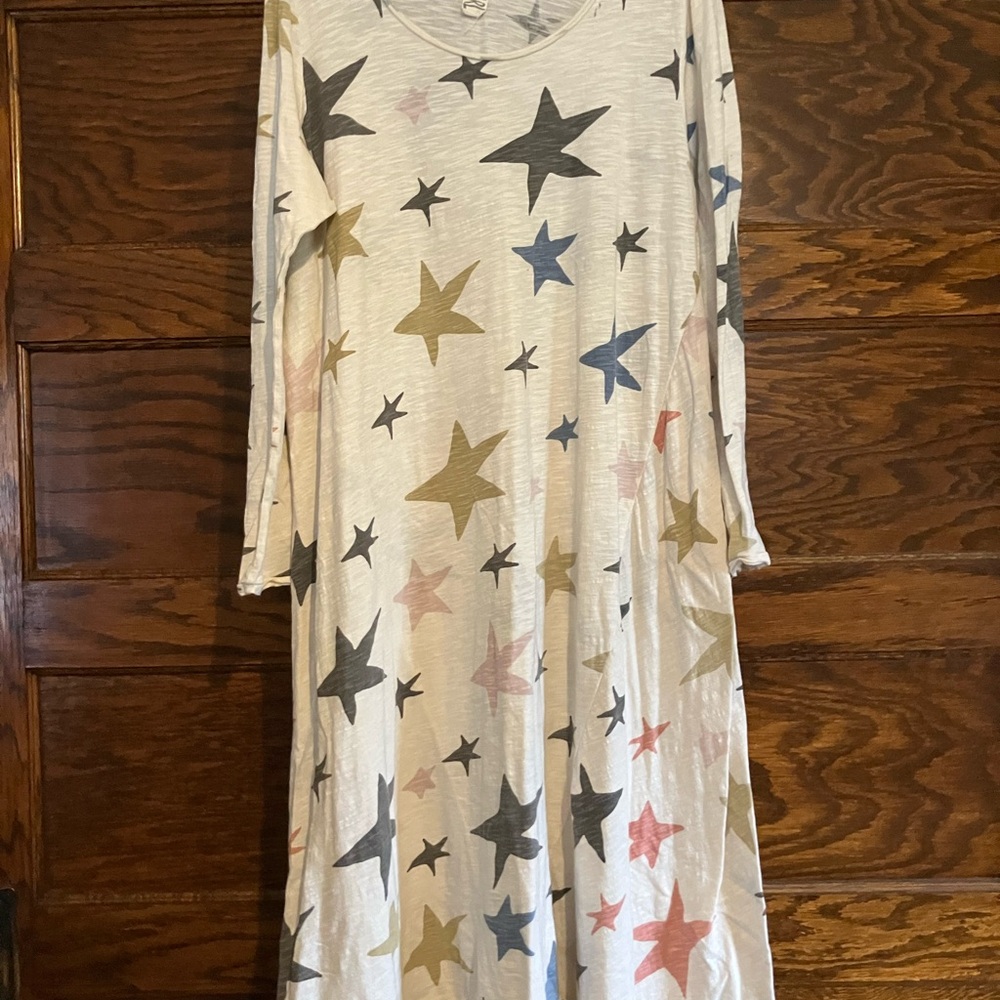 Magnolia Pearl Dress - Cream with Multicolor Stars
